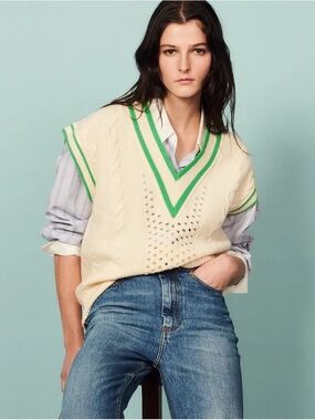 🍀🍀🍀 SANDRO Sleeveless Sweater Size 3/ M-L